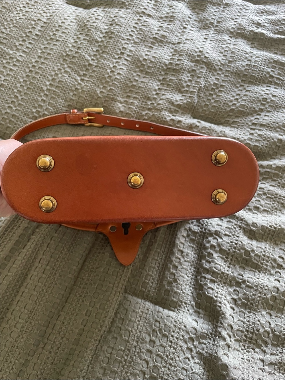 Dooney & Bourke Beige Pebbled Leather Crossbody with Tan Trim - Picture 3 of 16